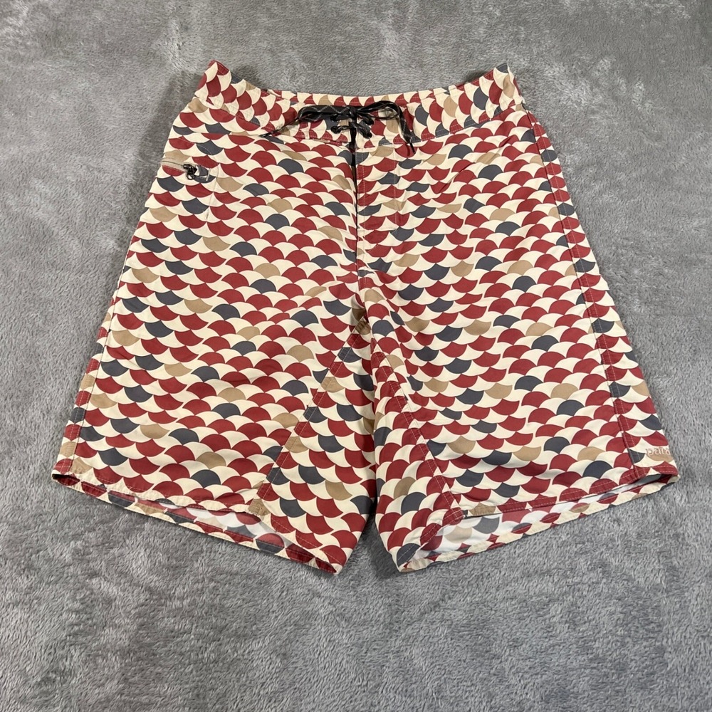 Patagonia Board Shorts‎ Mens Size 30 Terracotta Red Brown Geometric Print